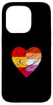 Coque pour iPhone 15 Pro Drapeau LGBTQ Espagne Lesbienne Pride Cœur Amour LGBTQIA