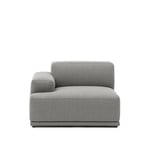 Muuto - Connect Soft Modular Sofa Left Armrest (A) - Re-wool 718 - Modulsoffor & Hörnsoffor - Anderssen & Voll - Grå - Metall/Trä/Textilmaterial/Skum