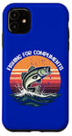 Coque pour iPhone 11 Des jeux de mots vintage de Fishing for Compliments qui accrochent le cœur de papa