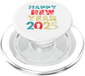 Happy New Year 2025 Vintage Retro Kids Men Women Family PopSockets PopGrip pour MagSafe