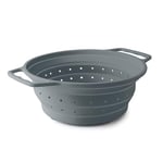 Lacor - 62884 - Égouttoir pliable, passoire de cuisine, avec poignées, gain de place, multifonctionnel, passe au lave-vaisselle, résistant et léger, silicone, sans BPA, Ø20 cm