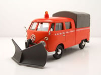 VW T1 Châssis Plane Orange Avec Chasse-Neige Maquette de Voiture 1:24 MotorMax