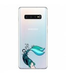 Coque Galaxy S10e sirene mermaid bleu transparente