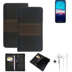 Phone Case + earphones for Motorola Moto E6S 2020 Wallet Cover Bookstyle protect