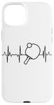 Coque pour iPhone 15 Plus Ping Pong Tennis de table Heartbeat Heartline