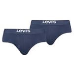 Levi?S Solid Basic Brief Organic Pour Homme, Paquet De 2, Ceinture Avec Logo Noir L (Large)