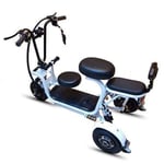 Adulte Vélo électrique/Pliant Portable Petit Tricycle électrique 48v350w avec siège Enfant et Panier de Rangement Scooter Maxi JIAJIAFUDR (Color : White)