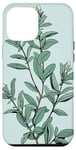 iPhone 12 Pro Max Leaves Botanical Plant Line Art Sage Green Wildflower Floral Case