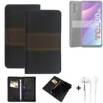 Phone Case + earphones for TCL 30 Se Wallet Cover Bookstyle protective