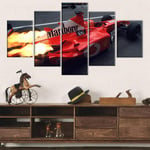 ZHANGGONG 5 Panel Wall Art Painting The Picture Print On Canvas Botanical Pictures For Home Decor Piece Stretched By Wooden Frame Ready To Hang F1 Car Poster Mural Frame/100X55CM