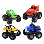 2023 Nya Heta Blaze And The Monster Machines Racers 4-pack, Set med Die-Cast Metalliska Push-along-fordon för Förskolebarn 3 År och Äldre