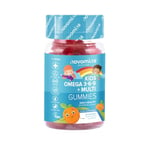 Kids Omega 3 6 9 Gummies – Kids Multivitamin E & D - Vegan - 1 Month Supply – Chewable Childrens Omega 3 6 9 Supplement – Plant Based Alternative to Fish Oil – Kids Vitamins by Novomins