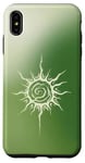 Coque pour iPhone XS Max Esthétique Vert Aura Soleil Étoiles Célestes Planète Astrologie