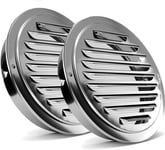 2 pièces grille aeration 100mm,Grille de ventilation ronde en acier inoxydable avec moustiquaire,pour garage, cuisine, salle de bain