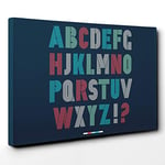 Big Box Art Alphabet Letters Font (2) Canvas Wall Art Print Ready to Hang Picture, 30 x 20 Inch (76 x 50 cm), Multi-Coloured