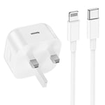 iPhone Fast Charger Cable and Plug, [MFi Certified] Apple 20W USB C Power Adapter and C to Lightning Cable 2m for iPhone 14/13 Pro/13 Pro Max/12/11/XR/XS/iPad Pro/Airpods