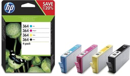 Genuine 4 Colour HP 364 Ink Cartridge Multipack N9J73AE Original Photosmart 7510