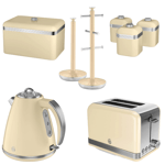 Swan Retro Cream Kitchen Set - Kettle, Toaster, Bread Bin, Canisters