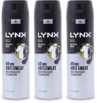 Lynx Anti-Perspirant Gold 200ml l Men's Deodorant l Body Spray X 3