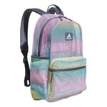 adidas Unisex's Hermosa Mesh Backpack, See-Through Transparent Clear Festival Bag, Gradient Flash Aqua/Onix Grey, One Size