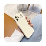 Cute Simple Letter Smile Korean Phone Case For iPhone 12 11 Pro Max Xr X Xs Max 7 8 Puls SE 2020 Cases Cute Soft Silicone Cover-B-For iPhone 12 Pro