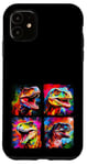 Coque pour iPhone 11 Dinosaure T Rex Pop Art Dessin Coloré Peinture