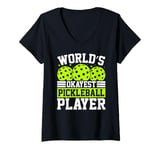 Womens World´s okayest Pickleball Player V-Neck T-Shirt