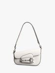 Pre-loved GUCCI 1955 Leather Asymmetric Horsebit Mini Leather Bag, White