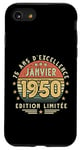 Coque pour iPhone SE (2020) / 7 / 8 Janvier 1950 Cadeau Anniversaire Janvier 1950 75 ans Homme