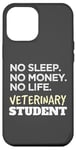 Coque pour iPhone 12 Pro Max Veterinarian No Sleep No Money No Life Vet Student