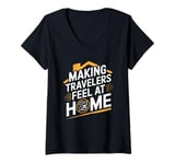 Womens Making Travelers Feel At Home Tour Guide V-Neck T-Shirt