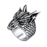 U7 Bague Dragon Homme Acier Inoxydable Punk Style Taille 67