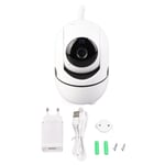 Baby Monitor 360 Graders Panorering 65 Graders Vertikal 1080P Mörkerseende Panorera Tilt Zooma WiFi-kamera för Hemmet Vit 100‑240V EU-kontakt