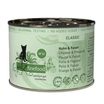 6 x Catz finefood No. 15 poulet & Faisan 200 g, Nourriture humide, doublure chat