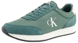 Calvin Klein Jeans Homme Retro Runner Iconic SNK YM0YM01119 Baskets, Vert (Green Palm/Creamy White), 44.5 EU