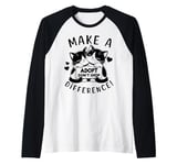 Adopt Don't Shop Rescue Cute Cat Make A Difference For Cats Raglan Baseball Tee