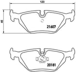 Bromsbelägg Brembo - Saab - 9-5. BMW - E46, E36, Z4, Z1. Rover - 75. Mg - Zt