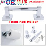 Square Modern Bathroom Toilet Roll Holder In Chrome Wall Mounted Design Uk Stock