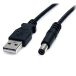 USB A to Type M Barrel 5V DC Power Cable
