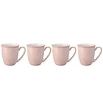 Denby - Elements Sorbet Pink Coffee Mug Set of 4 - 330ml Stoneware Ceramic Tea Mug Set For Home & Office - Dishwasher Safe, Microwave Safe - Pale Pink, White - Chip Resistant