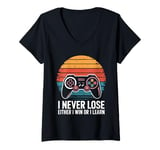 Womens I Never Lose Either I Win Or I Learn V-Neck T-Shirt