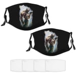 Superhero Bane Mouth (2) Masque Facial Unisexe Bandana Balaclava Écharpe Cache-Cou réglable 4 Fliters remplaçables Pack de 2 Sun Protection Contre la poussière UV Sports