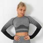 WTWM Weightless Glow Crop Top Long Sleeve - L / Sort