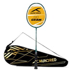 HUNDRED POWERTEK 905 Full Graphite Badminton Racket with Cover (Emerald) | for Intermediate Player | Weight: 84 Gram | Maximum String Tension - 26lbs