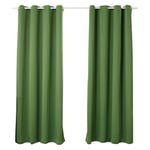 WOLTU Lot de 2 Rideaux occultant à Oeillets,Rideau Isolant intérieur 135x225cm, Vert