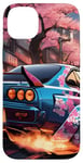 Coque pour iPhone 14 Plus JDM R34 Drift Racing Tuning Voiture Tokyo Skyline At Night Cadeau