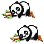 4 stycken stryka sy på tygmärken panda 2 sorter