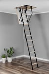 4 Section Wood Timber Metal Folding Loft Ladder Hatch 60cm X 80cm Attic Stairs