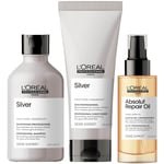 L'Oréal Professionnel Silver Shampoo, Conditioner and Oil Trio