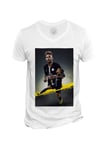 T-Shirt Homme Col V Neymar Celebration But Paris Football Bresil Star Maillot Noir